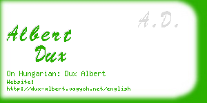 albert dux business card